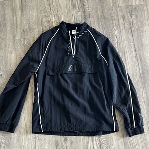 Gymshark Black Pullover Windbreaker with White Accents